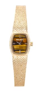 Bulova Goddess Of Time Rose Gold Tone Stainless Steel Brown Dial Quartz 97L185 Women's Watch