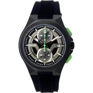 Bulova Maquina Chronograph Black Dial Black Strap Quartz 98B381 Men's Watch