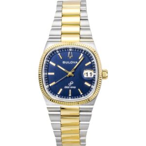 Bulova Super Seville Two Tone Stainless Steel Blue Dial Quartz 98B462 Men's Watch