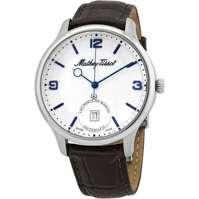 Mathey-Tissot Edmond Limited Edition Automatic 3D Leather Strap White Dial AC1886AI Men's Watch