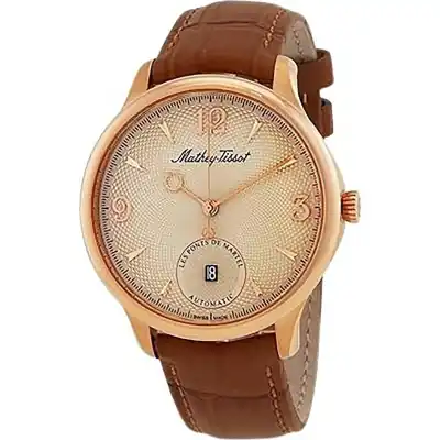 Mathey-Tissot Edmond Automatic Limited Edition Leather Strap Cream Dial AC1886CI Men's Watch