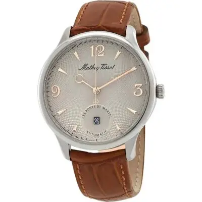 Mathey-Tissot Edmond Automatic Limited Edition Leather Strap Silver Dial AC1886CIA Men's Watch