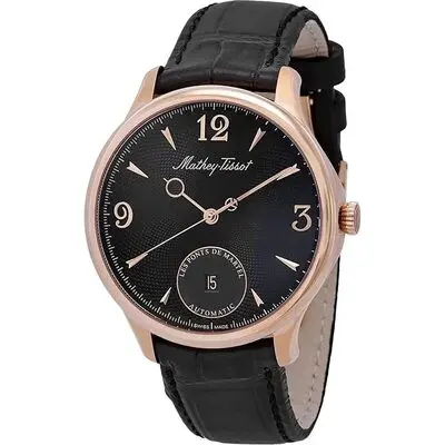 Mathey-Tissot Edmond Automatic Limited Edition Leather Strap Black Dial AC1886CN Men's Watch