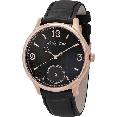 Mathey-Tissot Edmond Automatic Limited Edition Leather Strap Black Dial AC1886CN Men's Watch