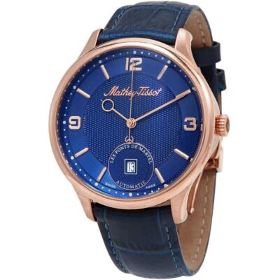 Mathey-Tissot Edmond Limited Edition Automatic 3D Leather Strap Blue Dial AC1886PBU Men's Watch