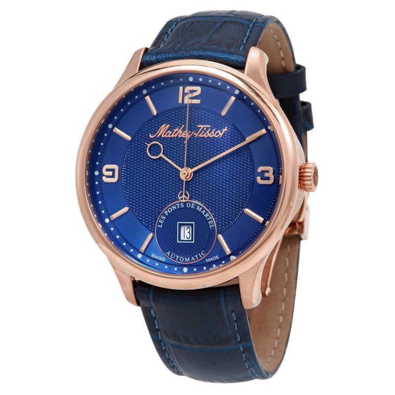 Mathey-Tissot Edmond Limited Edition Automatic 3D Leather Strap Blue Dial AC1886PBU Men's Watch Mathey-Tissot Edmond Limited Edition Automatic 3D Leather Strap Blue Dial AC1886PBU Men's Watch