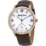 Mathey-Tissot Edmond Automatic 3D Leather Strap White Dial AC1886PI Men's Watch