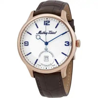 Mathey-Tissot Edmond Automatic 3D Leather Strap White Dial AC1886PI Men's Watch