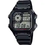 Casio Sport Diver - World Time Illuminator 5 Alarms - Future Classic Collection - Black (AE-1200WH-1AVEF) Men WATCHES