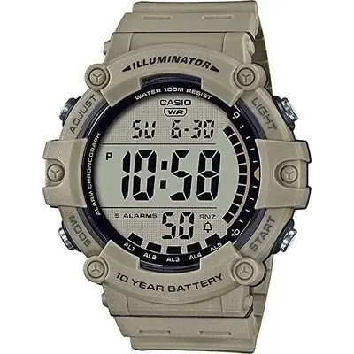 Casio Sport Illuminator Worldtime 10 Years Battery - Taupe (AE-1500WH-5AVCF) Men WATCHES