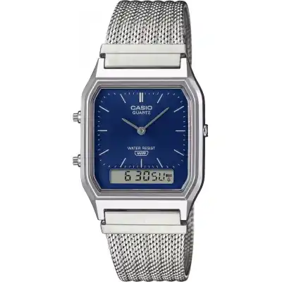 Casio Vintage Edgy Collection Mesh Strap - Blue (AQ-230EM-2AEF) Unisex WATCHES