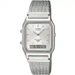 Casio Vintage Edgy Collection Mesh Strap - Silver (AQ-230EM-7AEF) Unisex WATCHES