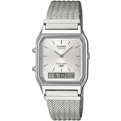 Casio Vintage Edgy Collection Mesh Strap - Silver (AQ-230EM-7AEF) Unisex WATCHES