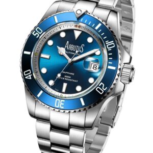 Arbutus Wall Street Stainless Steel Blue Dial Automatic Diver's AR1907SUS 300M Men's Watch