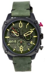 AVI-8 Hawker Hunter Deep Green Retrograde Chronograph Quartz AV-4052-08 Men's Watch