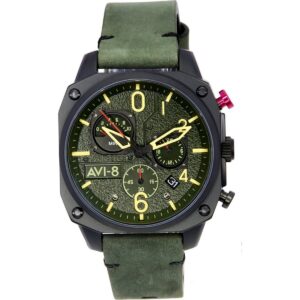 AVI-8 Hawker Hunter Deep Green Retrograde Chronograph Quartz AV-4052-08 Men's Watch