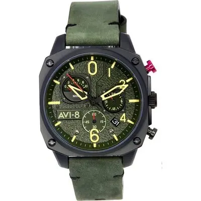 AVI-8 Hawker Hunter Deep Green Retrograde Chronograph Quartz AV-4052-08 Men's Watch
