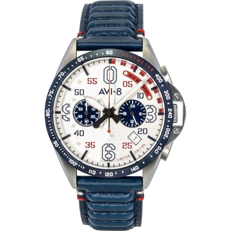 AVI-8 P-51 Mustang Kindelberger Chronograph 85th Anniversary Limited Edition Silver Dial Quartz AV-4143-01 Men's Watch AVI-8 P-51 Mustang Kindelberger Chronograph 85th Anniversary Limited Edition Silver Dial Quartz AV-4143-01 Men's Watch