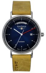 Bauhaus Classic Leather Strap Dark Blue Dial Automatic 21623 Men's Watch