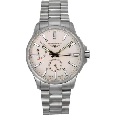 Bauhaus Aviation Titanium Full Luminous Beige Dial Automatic 2860M5 100M Men's Watch