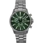 Bauhaus Aviation Chronograph Titanium Green Dial Quartz 2880M4 100M Men's Watch