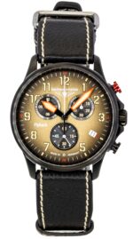 Bauhaus Aviation Flyback Chronograph Leather Strap Brown Dial Quartz 28885 100M Men's Watch