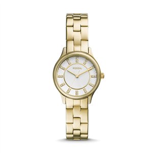 Fossil Modern Sophisticate 30mm Women's Watch – Gold-Tone Stainless Steel, Silver Textured Dial with Glitz Accents (BQ3916)