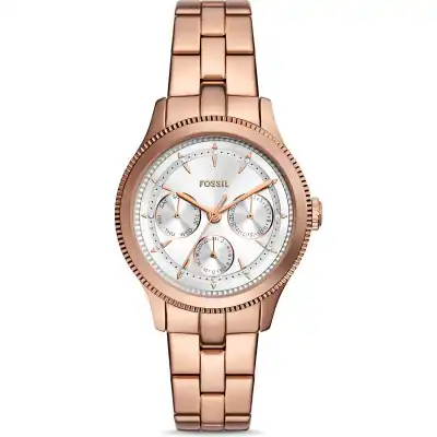 BQ3993 main Fossil Brynn Multifunction 38mm Women’s Watch – Rose Gold-Tone Stainless Steel, Silver Sunray Dial & 5 ATM Water Resistance (BQ3993)