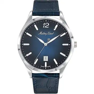 Mathey-Tissot Urban Leather Strap Blue Dial Quartz D411ABU Women's Watch