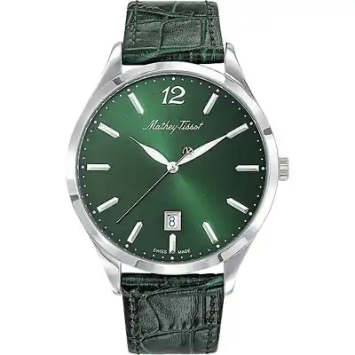 Mathey-Tissot Urban Leather Strap Green Dial Quartz D411AV Women's Watch