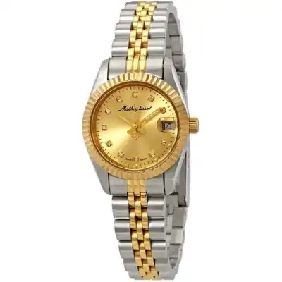 Mathey-Tissot Mathy II Two Tone Stainless Steel Gold Dial Quartz D710BDI Women's Watch