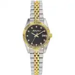 Mathey-Tissot Mathy II Two Tone Stainless Steel Black Dial Quartz D710BN Women's Watch