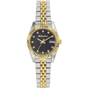 Mathey-Tissot Mathy II Two Tone Stainless Steel Black Dial Quartz D710BN Women's Watch