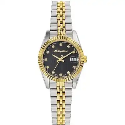 Mathey-Tissot Mathy II Two Tone Stainless Steel Black Dial Quartz D710BN Women's Watch