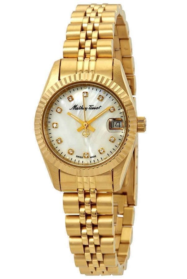 Mathey-Tissot Mathy II Gold Tone Stainless Steel Mother Of Pearl Dial Quartz D710PI Women's Watch Mathey-Tissot Mathy II Gold Tone Stainless Steel Mother Of Pearl Dial Quartz D710PI Women's Watch