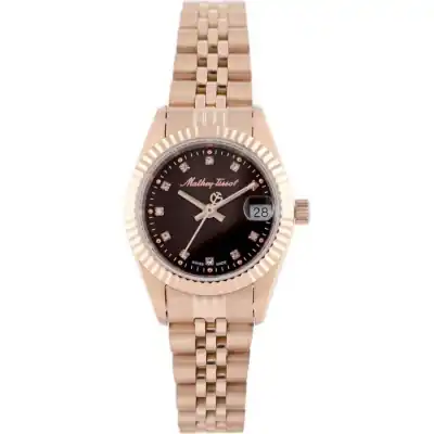 Mathey-Tissot Mathy II Rose Gold Tone Stainless Steel Brown Dial Quartz D710PRM Women's Watch