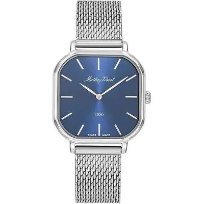 Mathey-Tissot Monsoon Square Stainless Steel Blue Dial Quartz D7917ABU Women's Watch