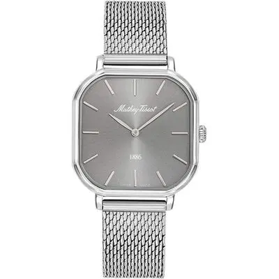 Mathey-Tissot Monsoon Square Stainless Steel Silver Dial Quartz D7917AS Women's Watch