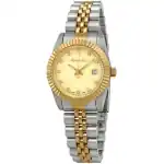 Mathey-Tissot Mathy III Two Tone Stainless Steel Gold Dial Quartz D810BDI Women's Watch