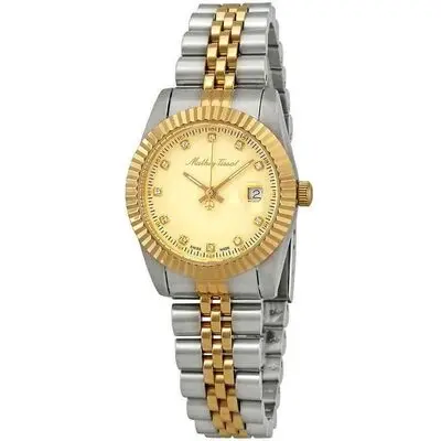 Mathey-Tissot Mathy III Two Tone Stainless Steel Gold Dial Quartz D810BDI Women's Watch
