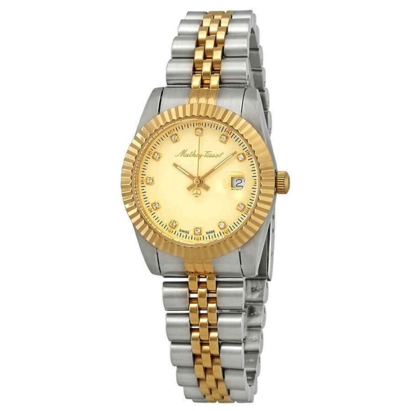 Mathey-Tissot Mathy III Two Tone Stainless Steel Gold Dial Quartz D810BDI Women's Watch Mathey-Tissot Mathy III Two Tone Stainless Steel Gold Dial Quartz D810BDI Women's Watch