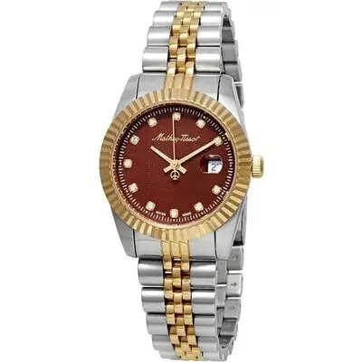 Mathey-Tissot Rolly III Two Tone Stainless Steel Brown Dial Quartz D810BM Women's Watch