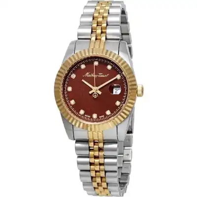 Mathey-Tissot Rolly III Two Tone Stainless Steel Brown Dial Quartz D810BM Women's Watch