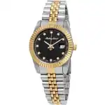 Mathey-Tissot Mathy III Two Tone Stainless Steel Black Dial Quartz D810BN Women's Watch