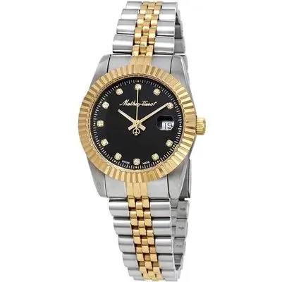 Mathey-Tissot Mathy III Two Tone Stainless Steel Black Dial Quartz D810BN Women's Watch