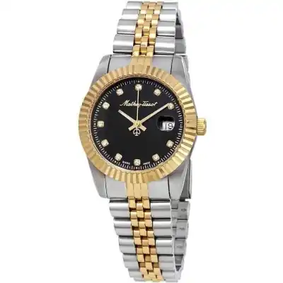 Mathey-Tissot Mathy III Two Tone Stainless Steel Black Dial Quartz D810BN Women's Watch