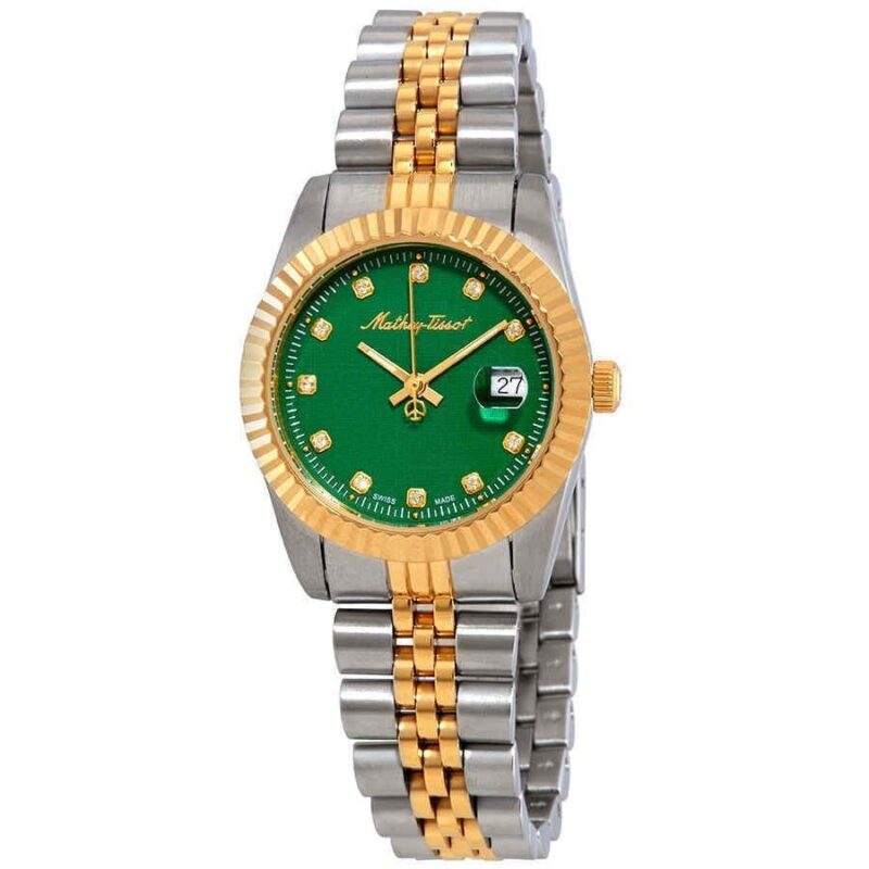 Mathey-Tissot Mathy III Two Tone Stainless Steel Green Dial Quartz D810BV Women's Watch Mathey-Tissot Mathy III Two Tone Stainless Steel Green Dial Quartz D810BV Women's Watch