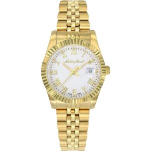 Mathey-Tissot Mathy III Roman Gold Tone Stainless Steel White Dial Quartz D810PBRI Women's Watch