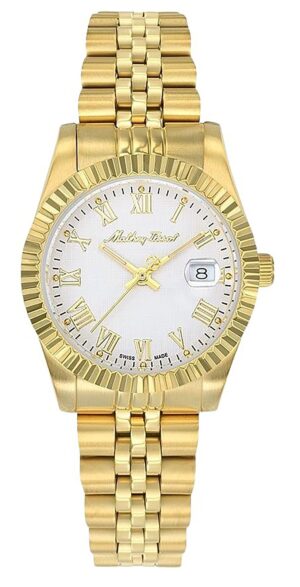 Mathey-Tissot Mathy III Roman Gold Tone Stainless Steel White Dial Quartz D810PBRI Women's Watch