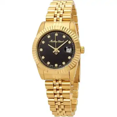 Mathey-Tissot Mathy III Gold Tone Stainless Steel Black Dial Quartz D810PDI Women's Watch